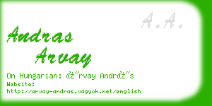 andras arvay business card